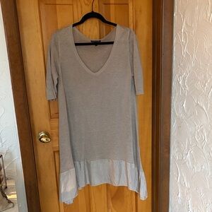 Eileen Fisher Light Gray V-Neck Tunic